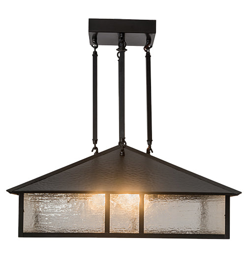 Meyda Tiffany Double Bar Mission 186085 Pendant Light - Craftsman Brown