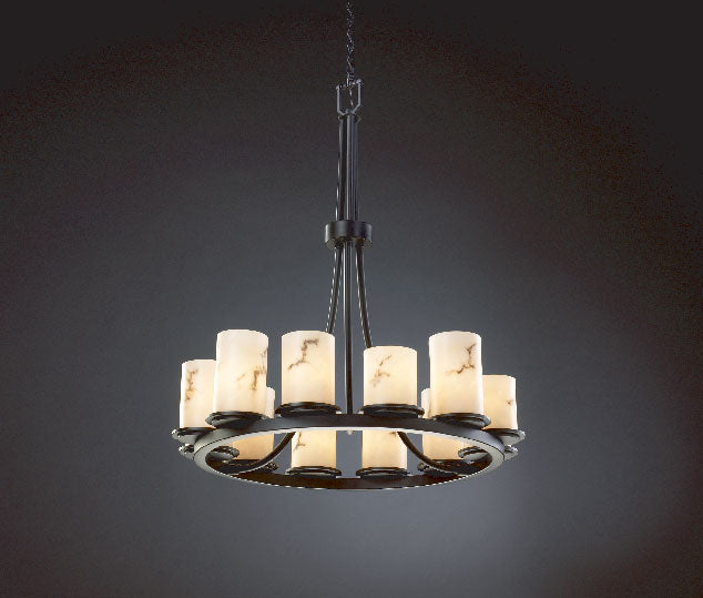 Justice Designs LumenAria FAL-8763-10-MBLK Chandelier Light - Matte Black