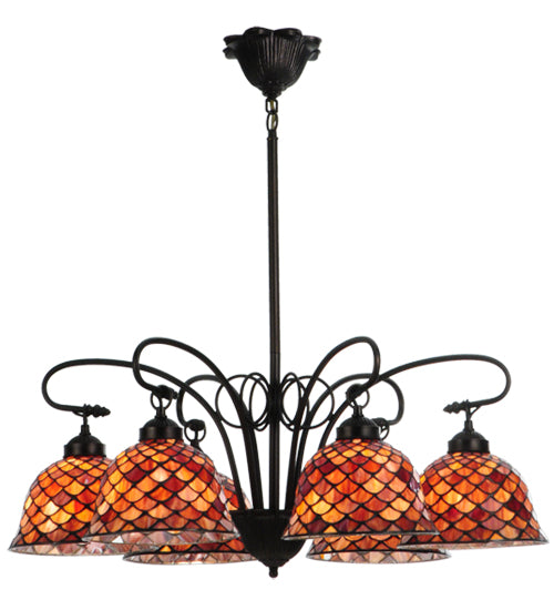 Meyda Tiffany Tiffany Fishscale 18634 Chandelier Light - Mahogany Bronze