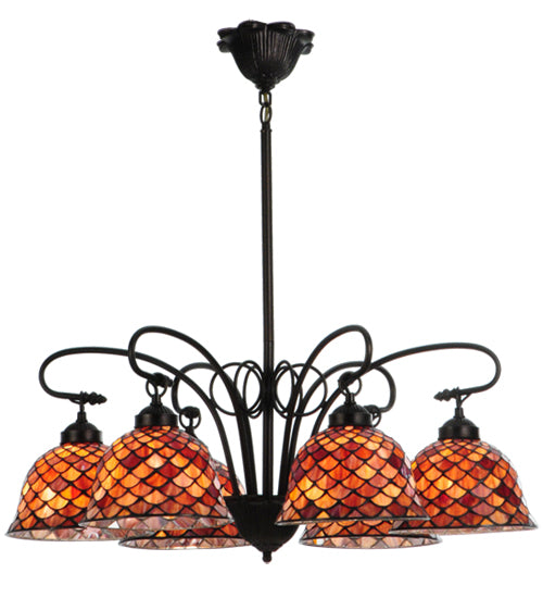 Meyda Tiffany Tiffany Fishscale 18634 Chandelier Light - Mahogany Bronze