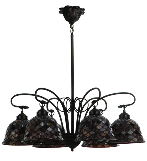 Meyda Tiffany Tiffany Fishscale 18634 Chandelier Light - Mahogany Bronze