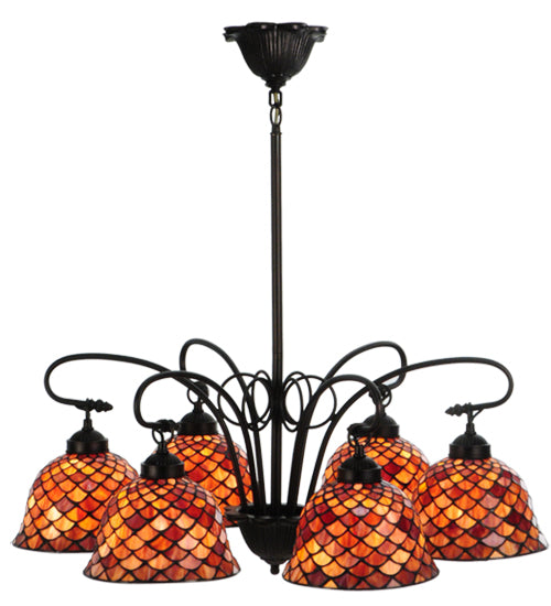 Meyda Tiffany Tiffany Fishscale 18634 Chandelier Light - Mahogany Bronze