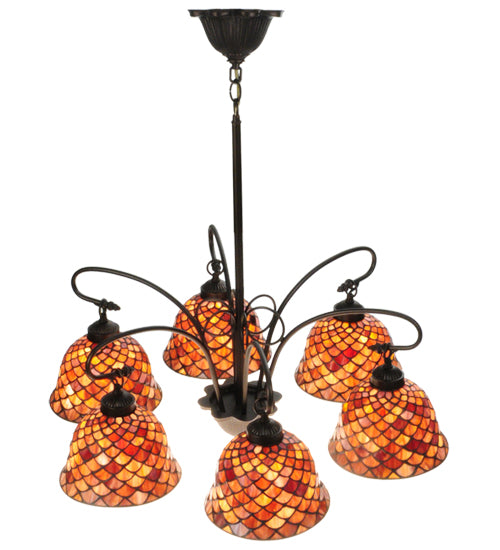 Meyda Tiffany Tiffany Fishscale 18634 Chandelier Light - Mahogany Bronze