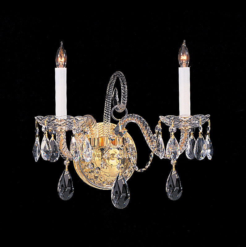 Crystorama Traditional Crystal 5042-PB-CL-SAQ Wall Light - Polished Brass