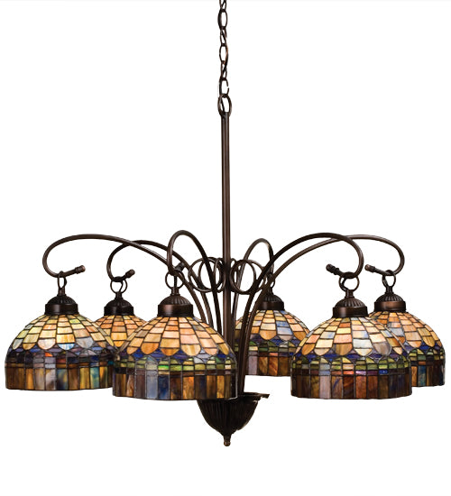 Meyda Tiffany Tiffany Candice 18693 Chandelier Light - Green/Blue Pbag