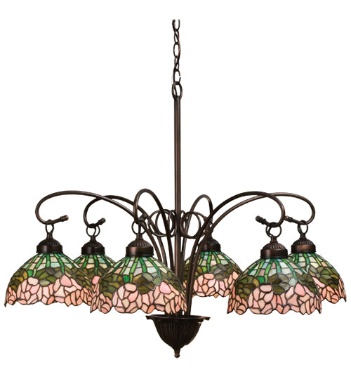 Meyda Tiffany Tiffany Cabbage Rose 18713 Chandelier Light - Nickel