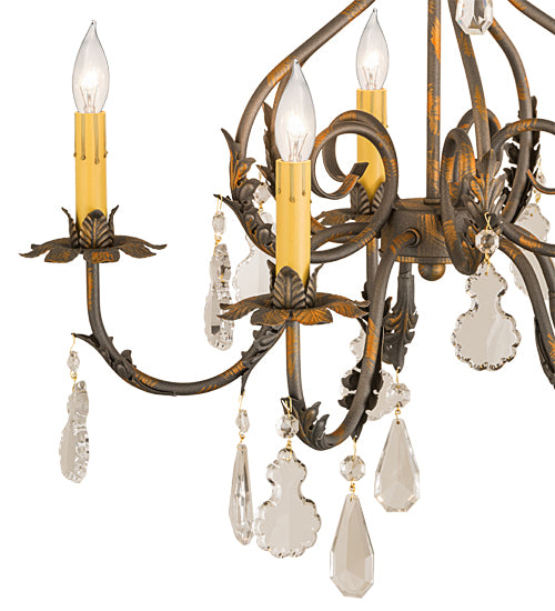 Meyda Tiffany Chantilly 187262 Chandelier Light - French Bronzed,Crystal