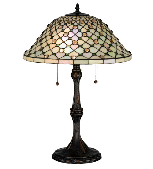 Meyda Tiffany Lighting 18728 Diamond & Jewel Two Light Table Lamp Lamp Bronze / Dark