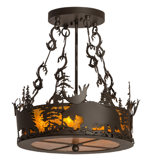 Meyda Tiffany Moose At Dusk 187290 Ceiling Light - Oil Rubbed Bronze