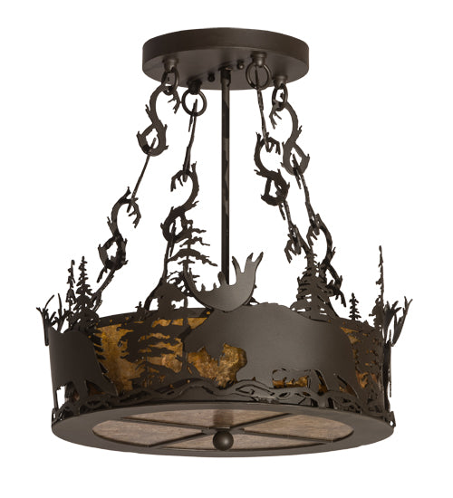 Meyda Tiffany Moose At Dusk 187290 Ceiling Light - Oil Rubbed Bronze