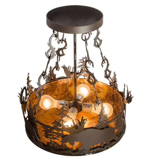 Meyda Tiffany Moose At Dusk 187290 Ceiling Light - Oil Rubbed Bronze