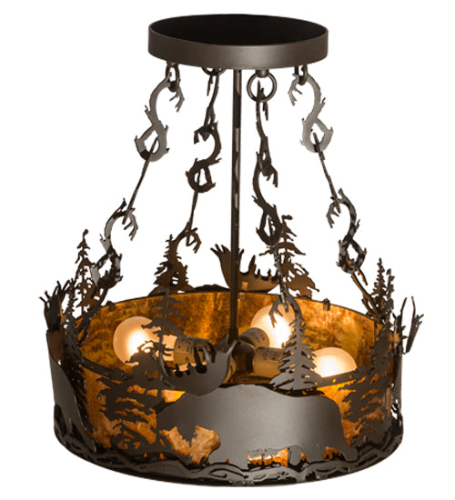 Meyda Tiffany Moose At Dusk 187290 Ceiling Light - Oil Rubbed Bronze