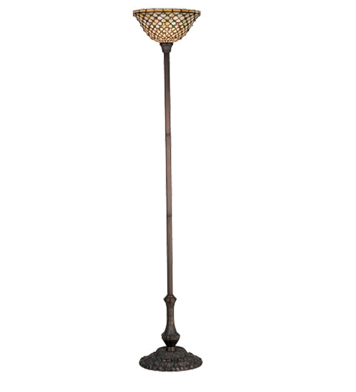 Meyda Tiffany Lighting 18763 Diamond & Jewel One Light Torchiere Lamp Bronze / Dark