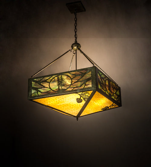 Meyda Tiffany Balsam Pine 187847 Pendant Light - Weathered Brass