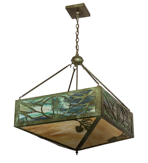 Meyda Tiffany Balsam Pine 187847 Pendant Light - Weathered Brass