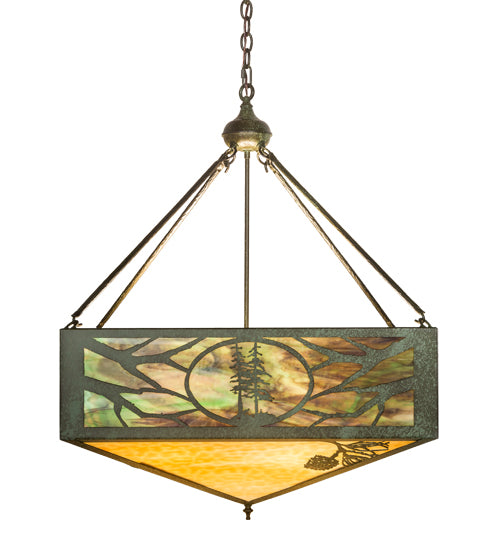 Meyda Tiffany Balsam Pine 187847 Pendant Light - Weathered Brass