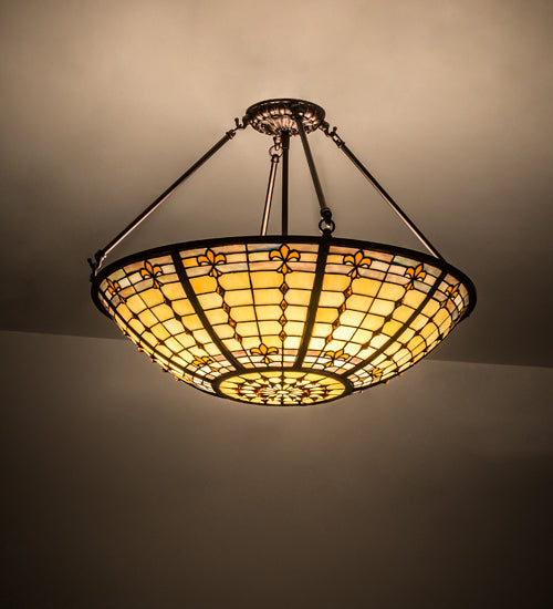 Meyda Tiffany Fleur-De-Lite 187967 Ceiling Light - Mahogany Bronze