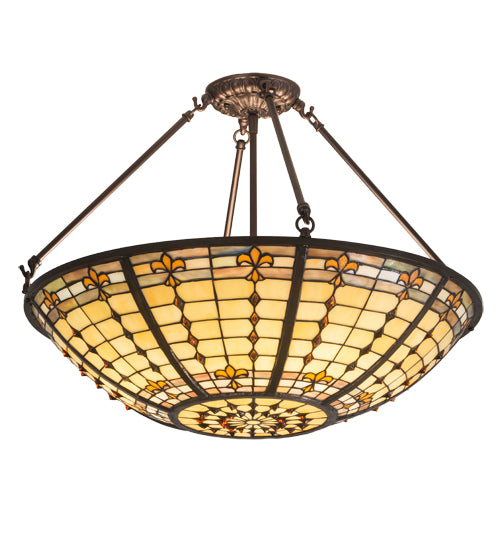 Meyda Tiffany Fleur-De-Lite 187967 Ceiling Light - Mahogany Bronze