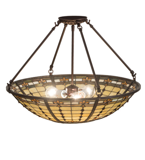 Meyda Tiffany Fleur-De-Lite 187967 Ceiling Light - Mahogany Bronze