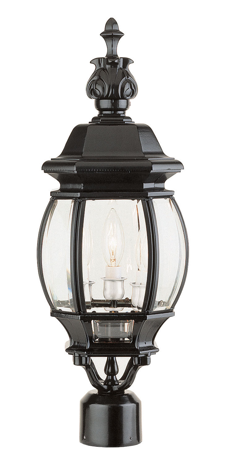 Trans Globe Imports 4061 BK Parsons Three Light Postmount Lantern Outdoor Black