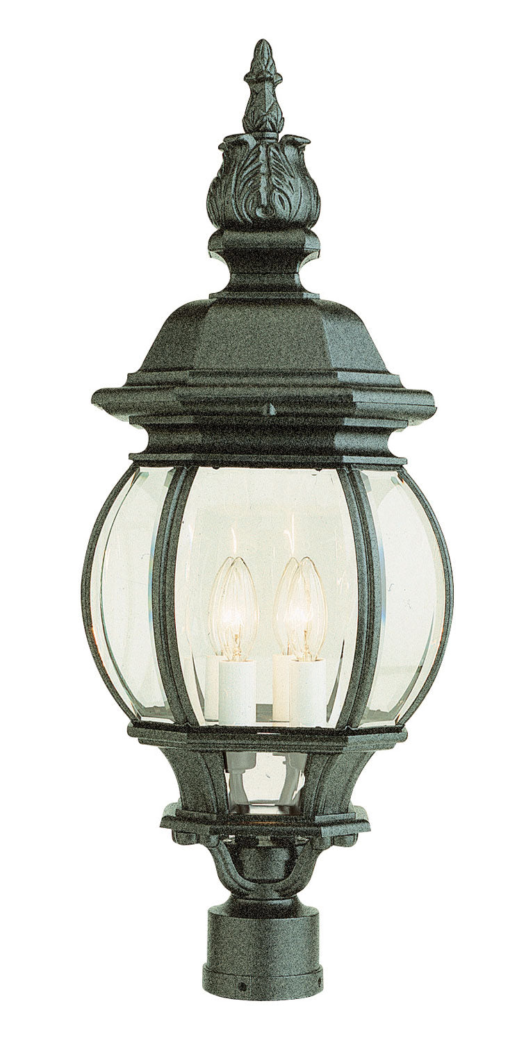 Trans Globe Imports 4062 BK Parsons Four Light Postmount Lantern Outdoor Black