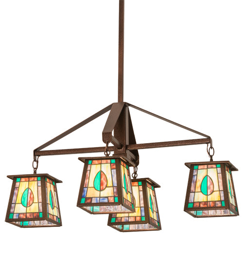 Meyda Tiffany Mackintosh Leaf 188298 Chandelier Light - Copper