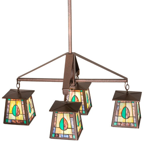 Meyda Tiffany Mackintosh Leaf 188298 Chandelier Light - Copper