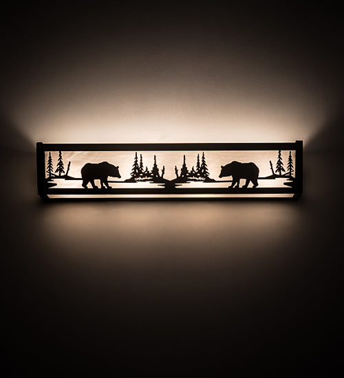 Meyda Tiffany Bear At Lake 188350 Bath Vanity Light 24 in. wide - Oil Rubbed Bronze