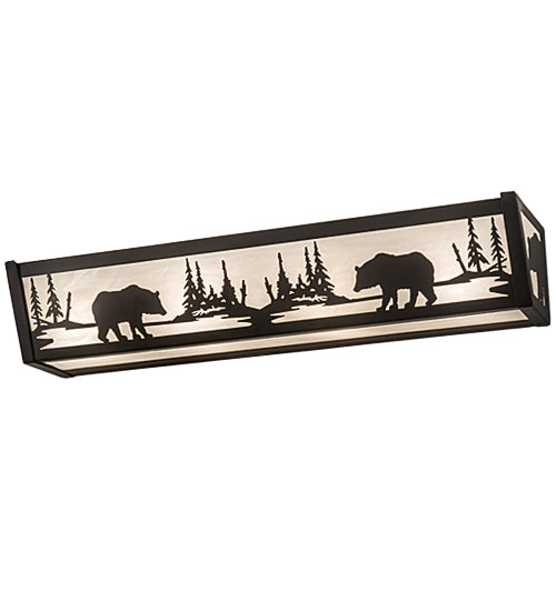 Meyda Tiffany Bear At Lake 188350 Bath Vanity Light 24 in. wide - Oil Rubbed Bronze