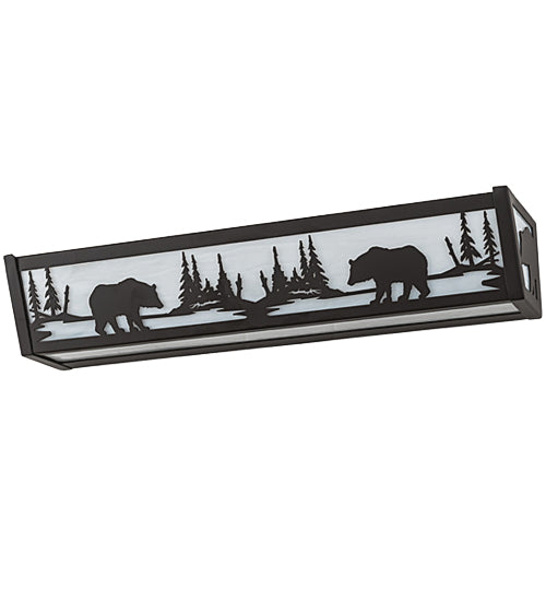Meyda Tiffany Bear At Lake 188350 Bath Vanity Light 24 in. wide - Oil Rubbed Bronze