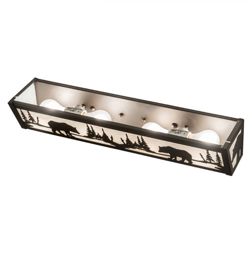 Meyda Tiffany Bear At Lake 188350 Bath Vanity Light 24 in. wide - Oil Rubbed Bronze