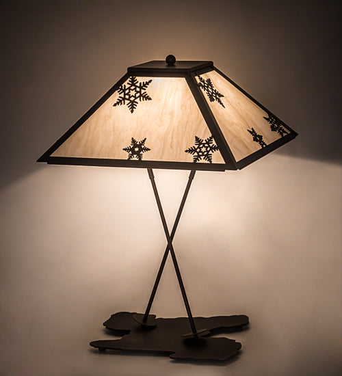 Meyda Tiffany Lighting 188530 Snowflake One Light Table Lamp Lamp Bronze / Dark