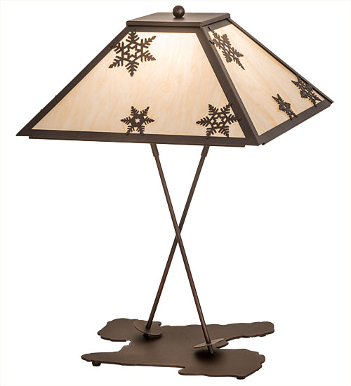 Meyda Tiffany Lighting 188530 Snowflake One Light Table Lamp Lamp Bronze / Dark