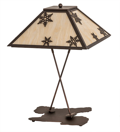 Meyda Tiffany Lighting 188530 Snowflake One Light Table Lamp Lamp Bronze / Dark