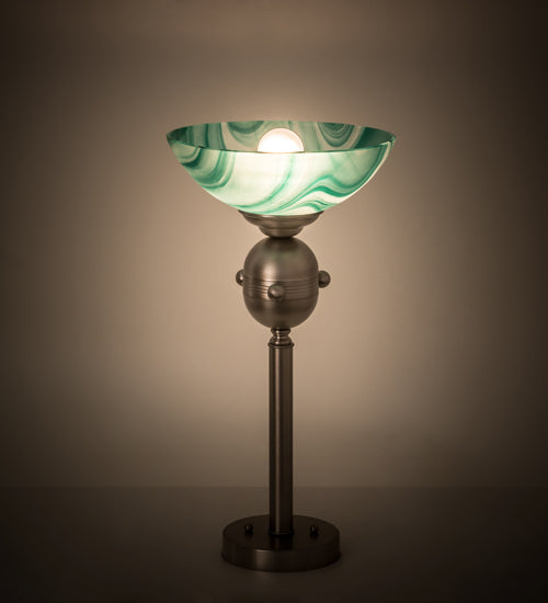 Meyda Tiffany Lighting 188677 Metro One Light Tabletop Torchiere Lamp Pewter, Nickel, Silver