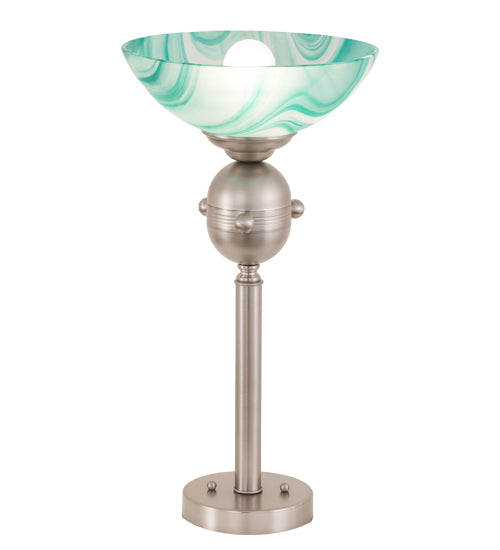 Meyda Tiffany Lighting 188677 Metro One Light Tabletop Torchiere Lamp Pewter, Nickel, Silver