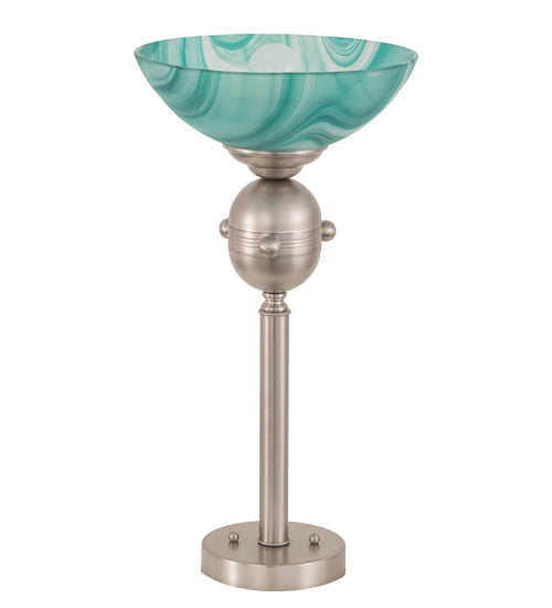 Meyda Tiffany Lighting 188677 Metro One Light Tabletop Torchiere Lamp Pewter, Nickel, Silver