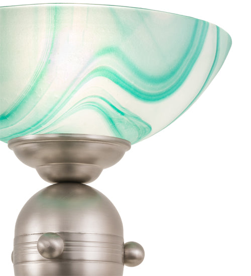 Meyda Tiffany Lighting 188677 Metro One Light Tabletop Torchiere Lamp Pewter, Nickel, Silver