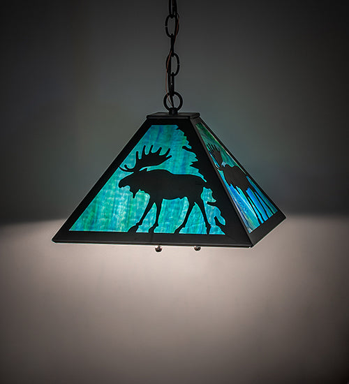 Meyda Tiffany Lone Moose 188740 Pendant Light - Textured Black