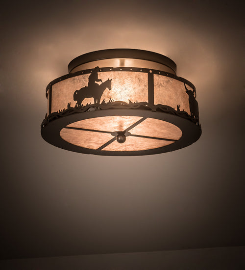 Meyda Tiffany Cowboy & Steer 189080 Ceiling Light - Bronze