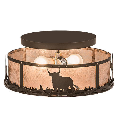 Meyda Tiffany Cowboy & Steer 189080 Ceiling Light - Bronze