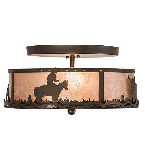Meyda Tiffany Cowboy & Steer 189080 Ceiling Light - Bronze