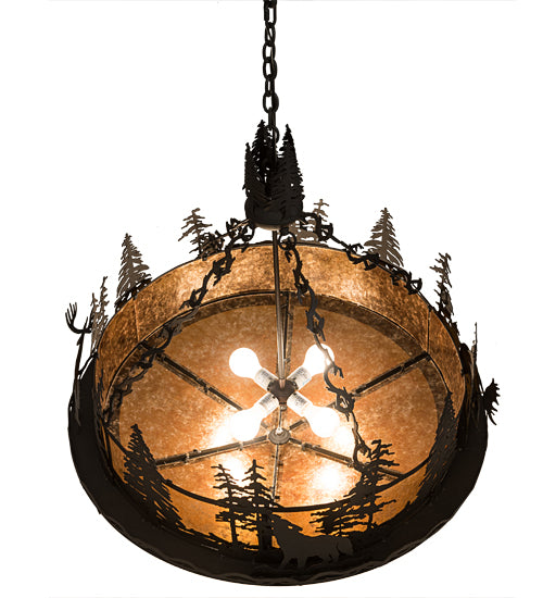 Meyda Tiffany Wildlife At Dusk 189730 Pendant Light - Textured Black