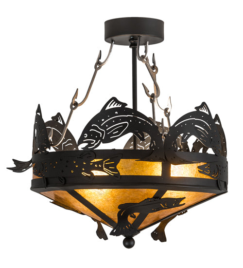 Meyda Tiffany Catch Of The Day 189731 Ceiling Light - Textured Black