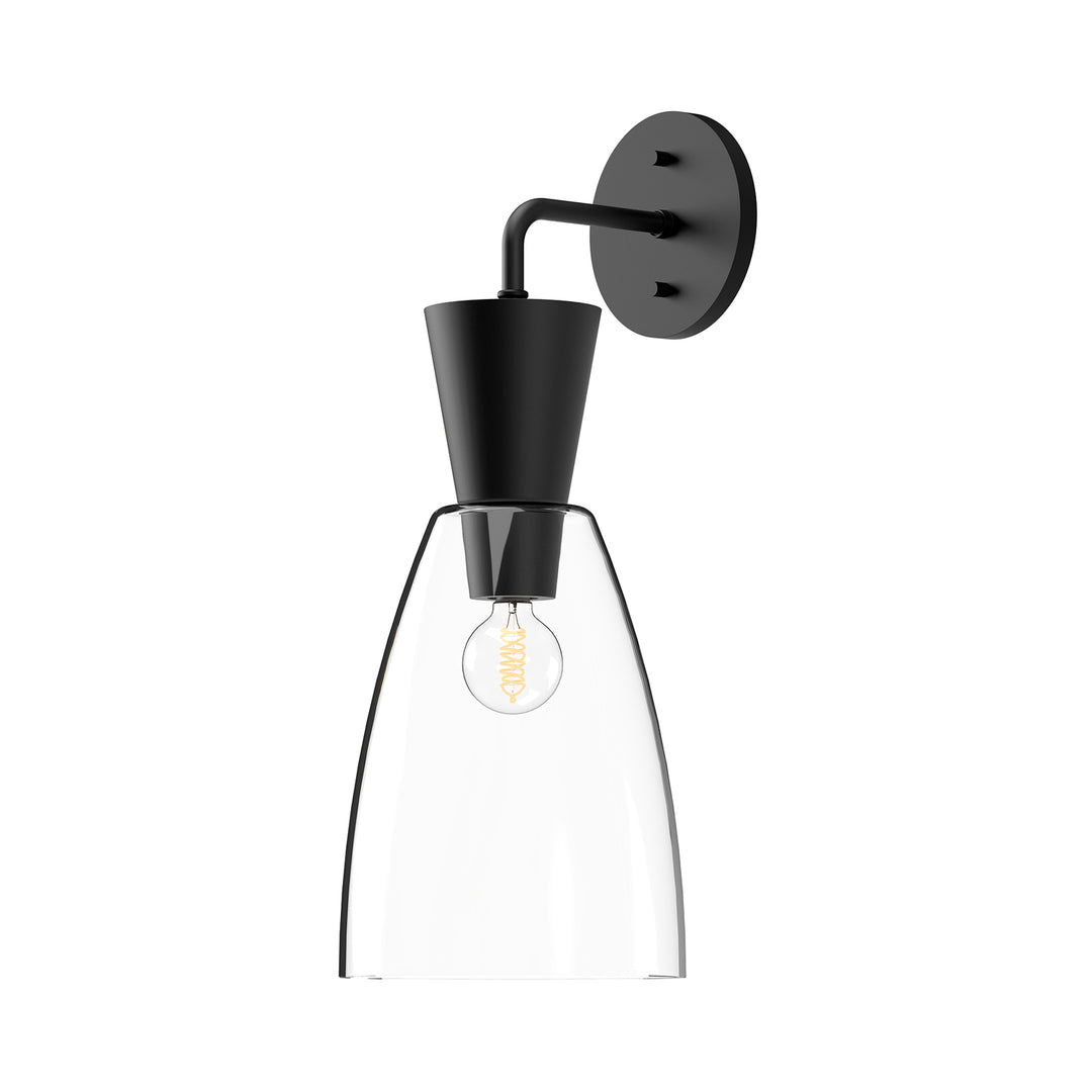 Alora Mood arlo WV534007MBCL Wall Light - Clear Glass/Matte Black