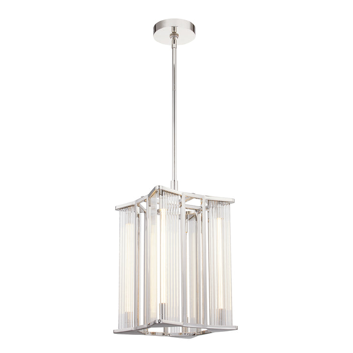 Alora sabre PD339415PNCR Pendant Light - Polished Nickel/Ribbed Glass