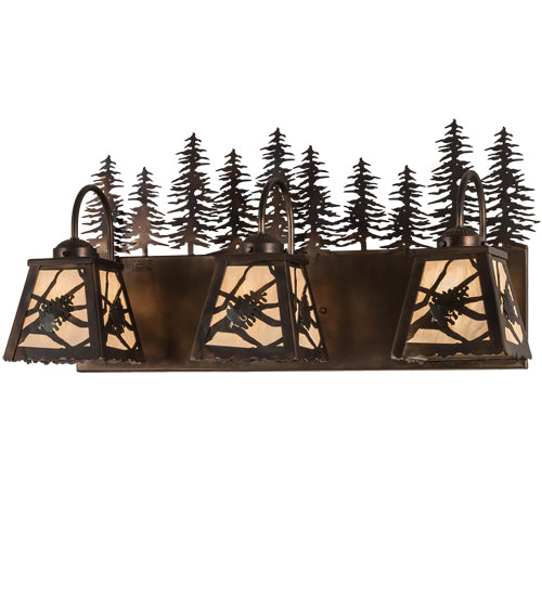 Meyda Tiffany Spruce Pine 190057 Bath Vanity Light 28 in. wide - Antique Copper