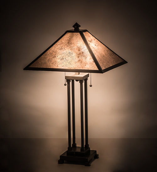 Meyda Tiffany Lighting 190083 Sutter Two Light Table Lamp Lamp Bronze / Dark