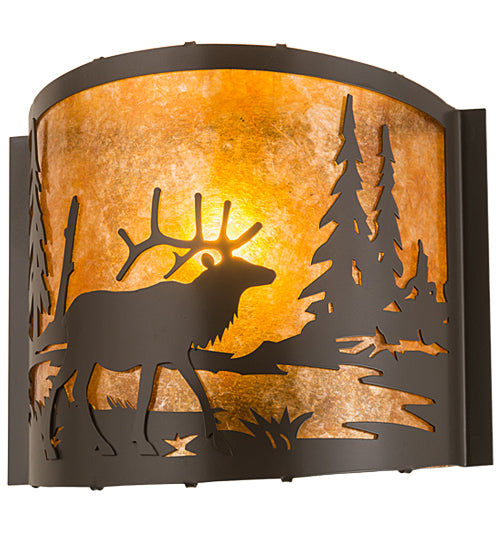 Meyda Tiffany Elk At Lake 190525 Wall Light - Timeless Bronze