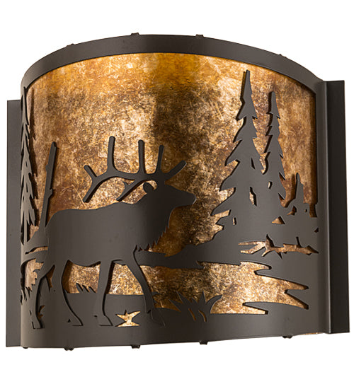 Meyda Tiffany Elk At Lake 190525 Wall Light - Timeless Bronze